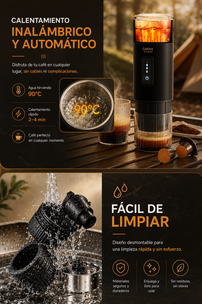 Cafetera Espresso Portátil 3 en 1 | Compatible con Cápsulas NES® y DG®