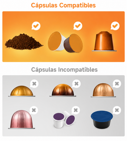 Cafetera Espresso Portátil 3 en 1 | Compatible con Cápsulas NES® y DG®