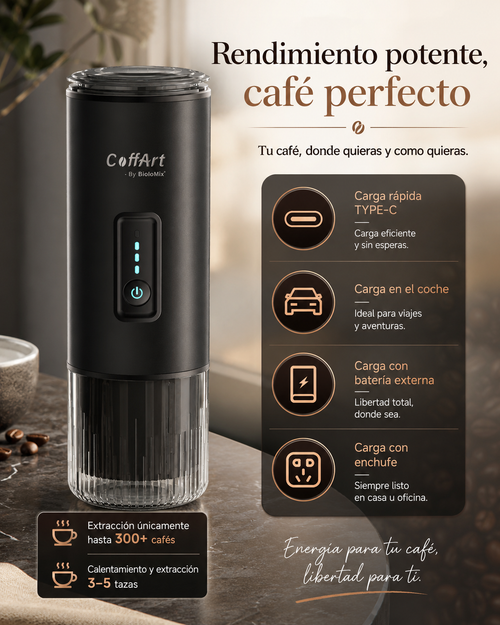 Cafetera Espresso Portátil 3 en 1 | Compatible con Cápsulas NES® y DG®